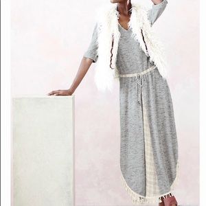 Anthropologie Knit tasseled maxi dress